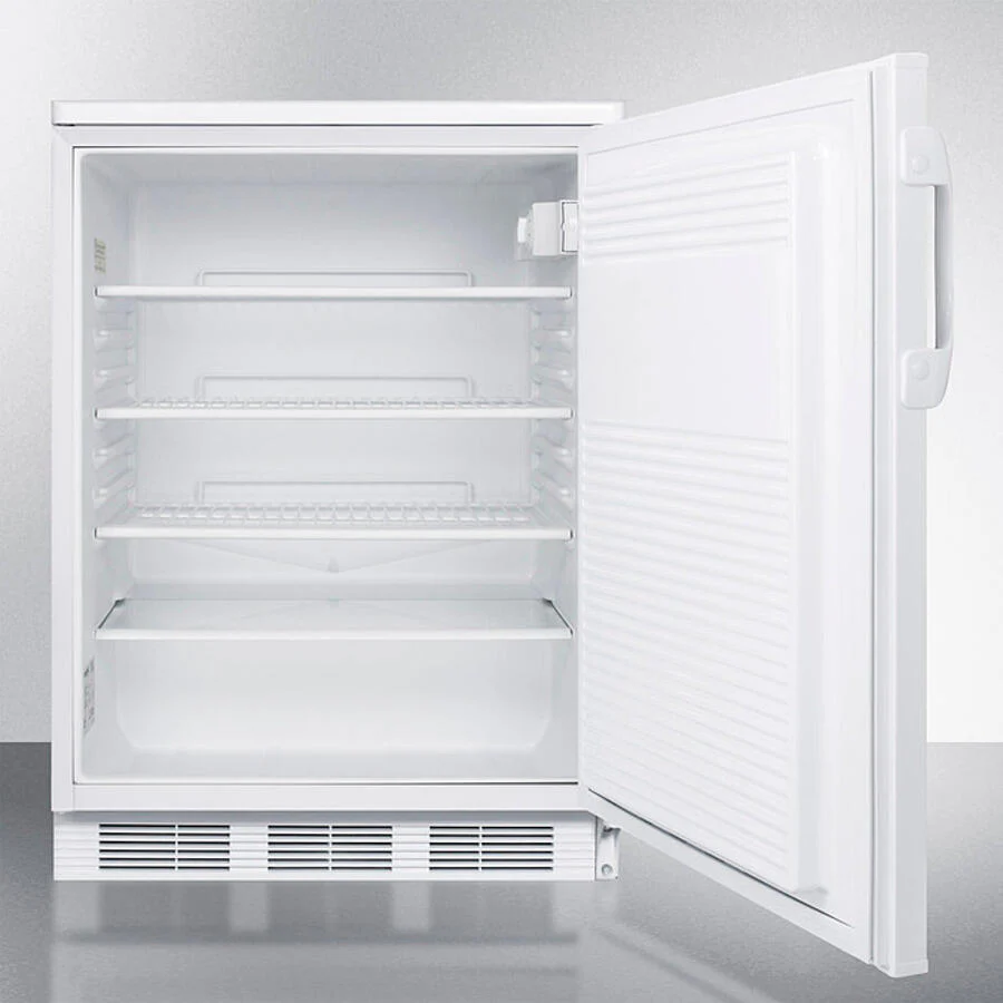 Summit FF7LWBI Commercially Listed Built-In Undercounter All-Refrigerator For General Purpose Use, With Lock, Flat Door Liner, Automatic Defrost Operation And White Exterior - Image 3