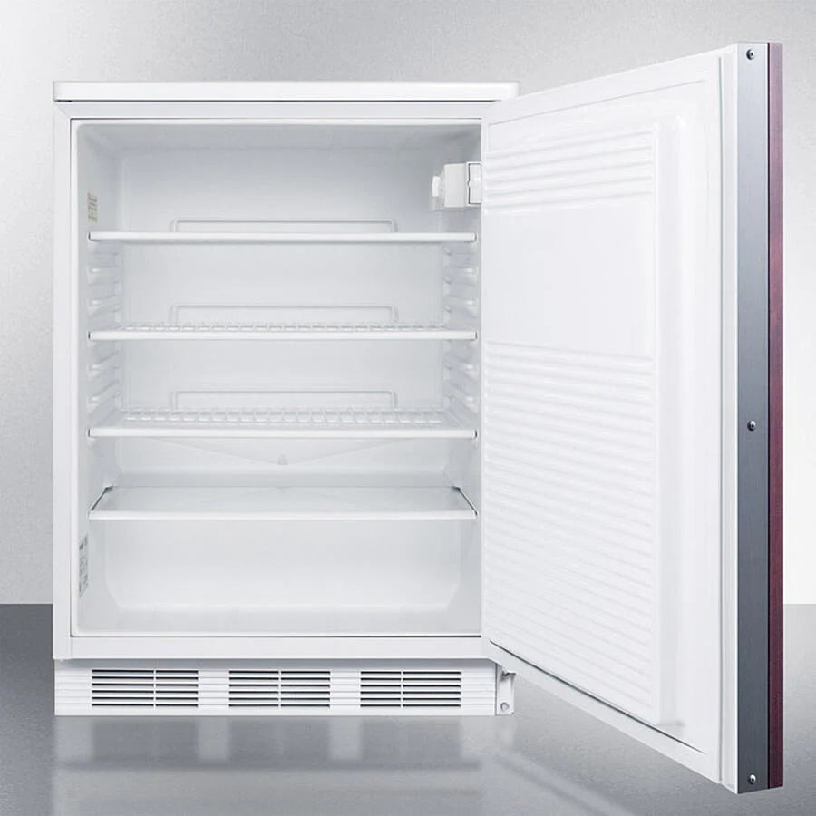 Summit FF7LWBIIF Commercially Listed Built-In Undercounter All-Refrigerator For General Purpose Use, Auto Defrost W/Lock, Integrated Frame For Overlay Panels, White Cabinet - Image 3