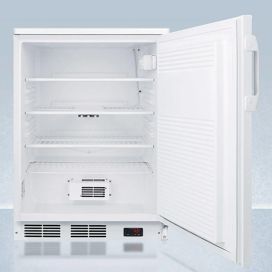 Summit FF7LWPRO 24" Wide Auto Defrost Commercial All-Refrigerator With Lock, Digital Thermostat, Internal Fan, And Access Port For User-Provided Monitoring Equipment - Image 5