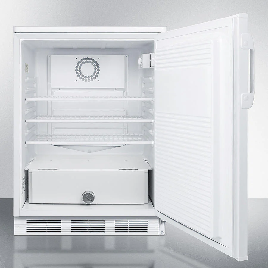 Summit FF7LWPRO 24" Wide Auto Defrost Commercial All-Refrigerator With Lock, Digital Thermostat, Internal Fan, And Access Port For User-Provided Monitoring Equipment - Image 7