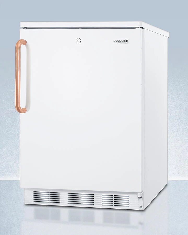 Summit FF7LWTBC Commercially Listed Freestanding All-Refrigerator For General Purpose Use, With Pure Copper Handle, Front Lock, Automatic Defrost Operation, And White Exterior - Image 2