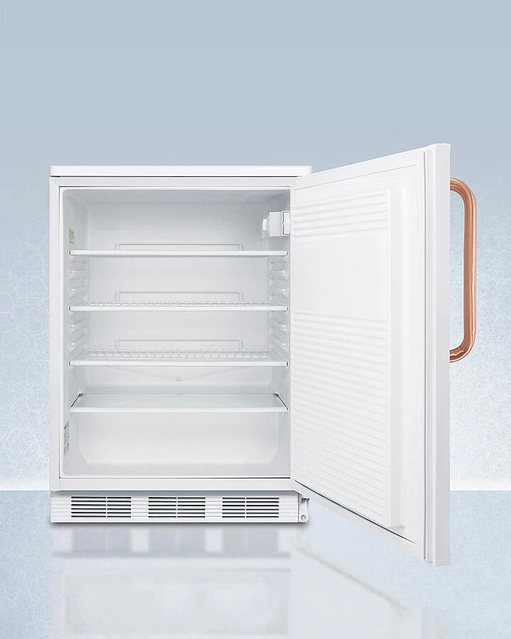 Summit FF7LWTBC Commercially Listed Freestanding All-Refrigerator For General Purpose Use, With Pure Copper Handle, Front Lock, Automatic Defrost Operation, And White Exterior - Image 3