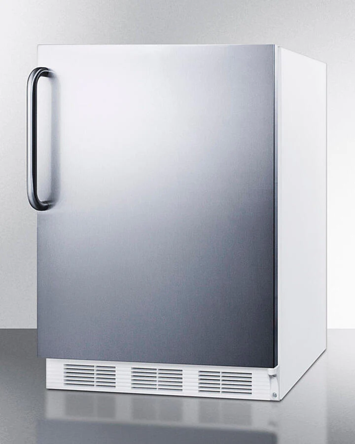 Summit FF7WBISSTBADA Ada Compliant Built-In Undercounter All-Refrigerator For General Purpose Or Commercial Use, Auto Defrost W/Ss Door, Towel Bar Handle, And White Cabinet - Image 2