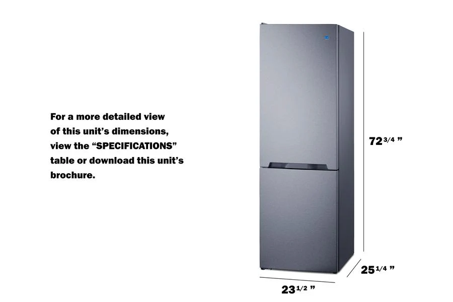 Summit FFBF124SSLHD 24" Wide Bottom Mount Refrigerator-Freezer - Image 9