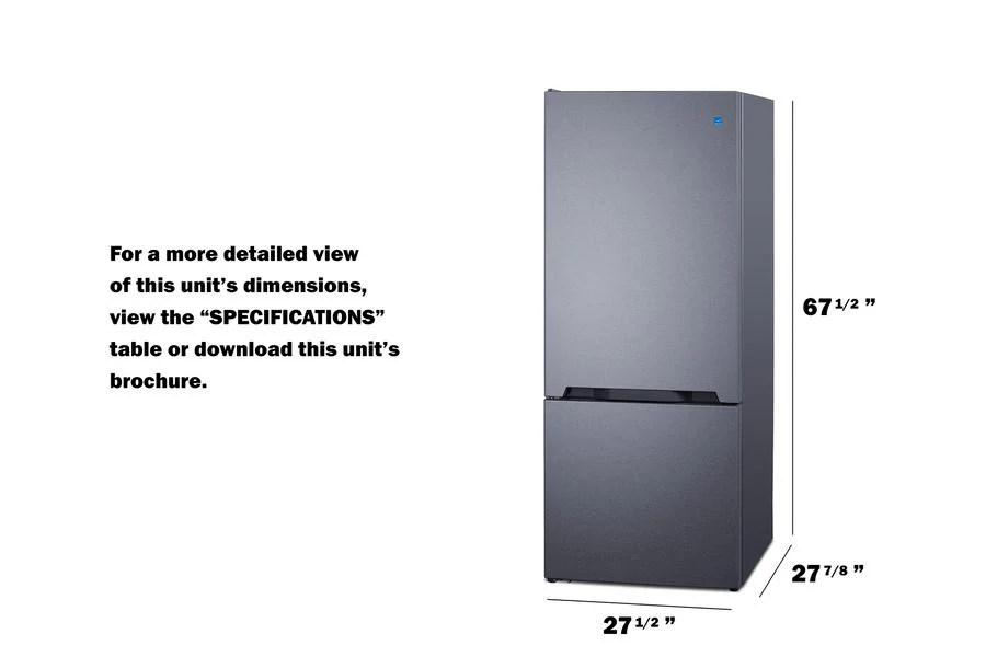 Summit FFBF154SSLHD 28" Wide Bottom Mount Refrigerator-Freezer - Image 8