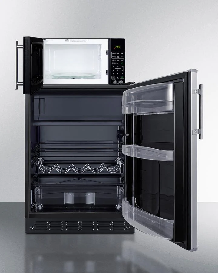 Summit MRF66BK2SSA Microwave/Refrigerator-Freezer Combination With Allocator - Image 2