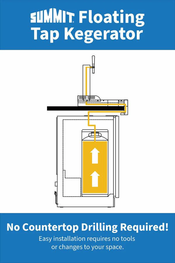 Summit SBC7BRSFLTWADA 24" Wide Built-In Floating Tap Beer Kegerator, Ada-Compliant - Image 3
