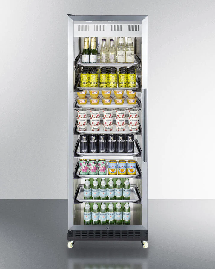 Summit SCR1401LHRICSS 24" Wide Mini Reach-In Beverage Center With Dolly - Image 3