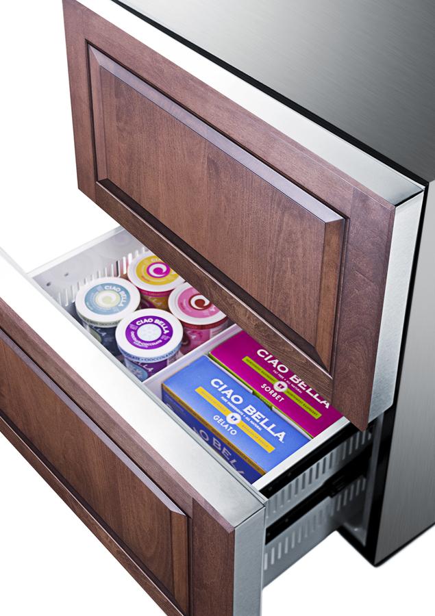 Summit SPRF2D5PNR 24" Wide Panel-Ready 2-Drawer Refrigerator-Freezer (Panel Not Included) - Image 3
