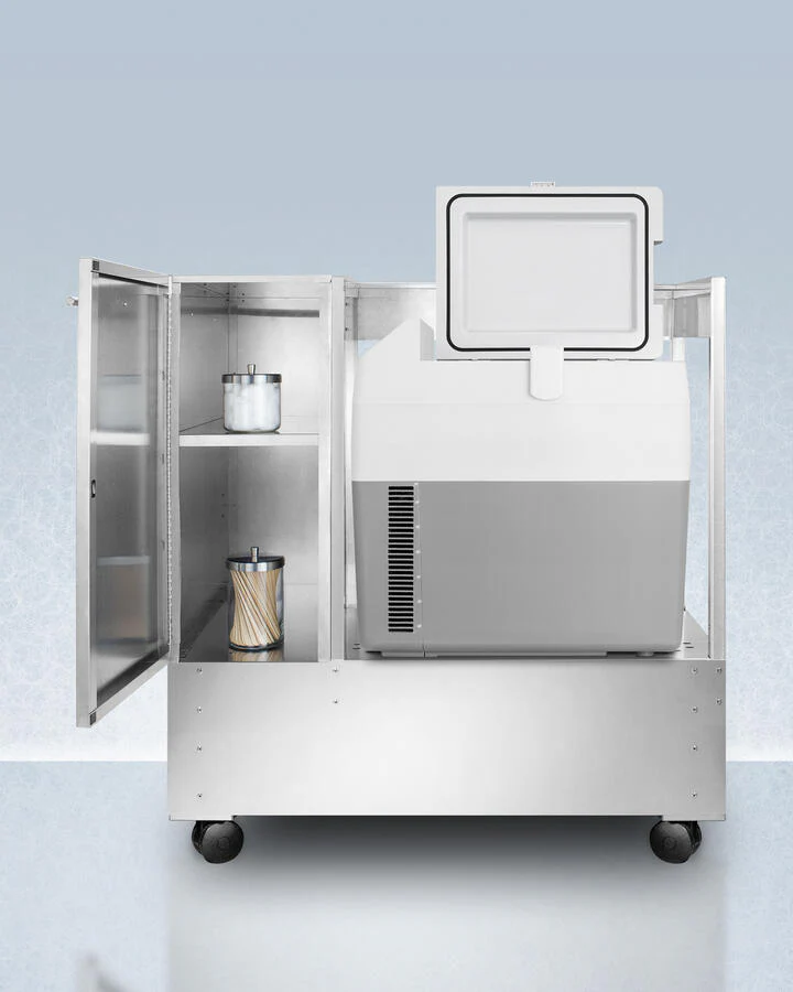 Summit SPRF36CART 304 Grade Stainless Steel Fully Assembled Rolling Cart Rpc With Sprf36 Portable 12V/24V Vaccine Cooler - Image 4