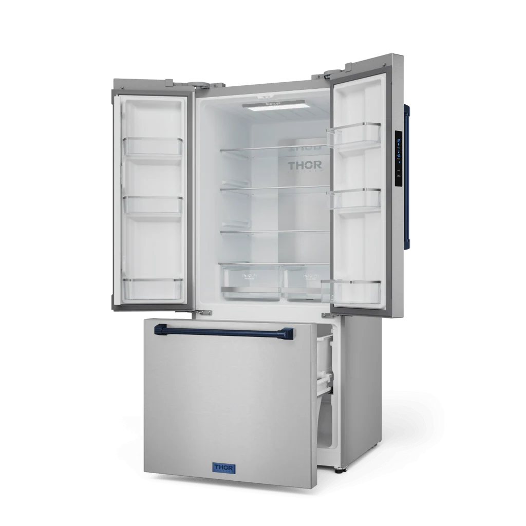 Thor Kitchen RF3017FFD99BLU 30 Inch 17.7 Cu Ft French Door Counter Depth Refrigerator With Ice Maker In Stainless Steel/Navy Blue Gordon Ramsay Series - Rf3017Ffd99-Blu - Image 3