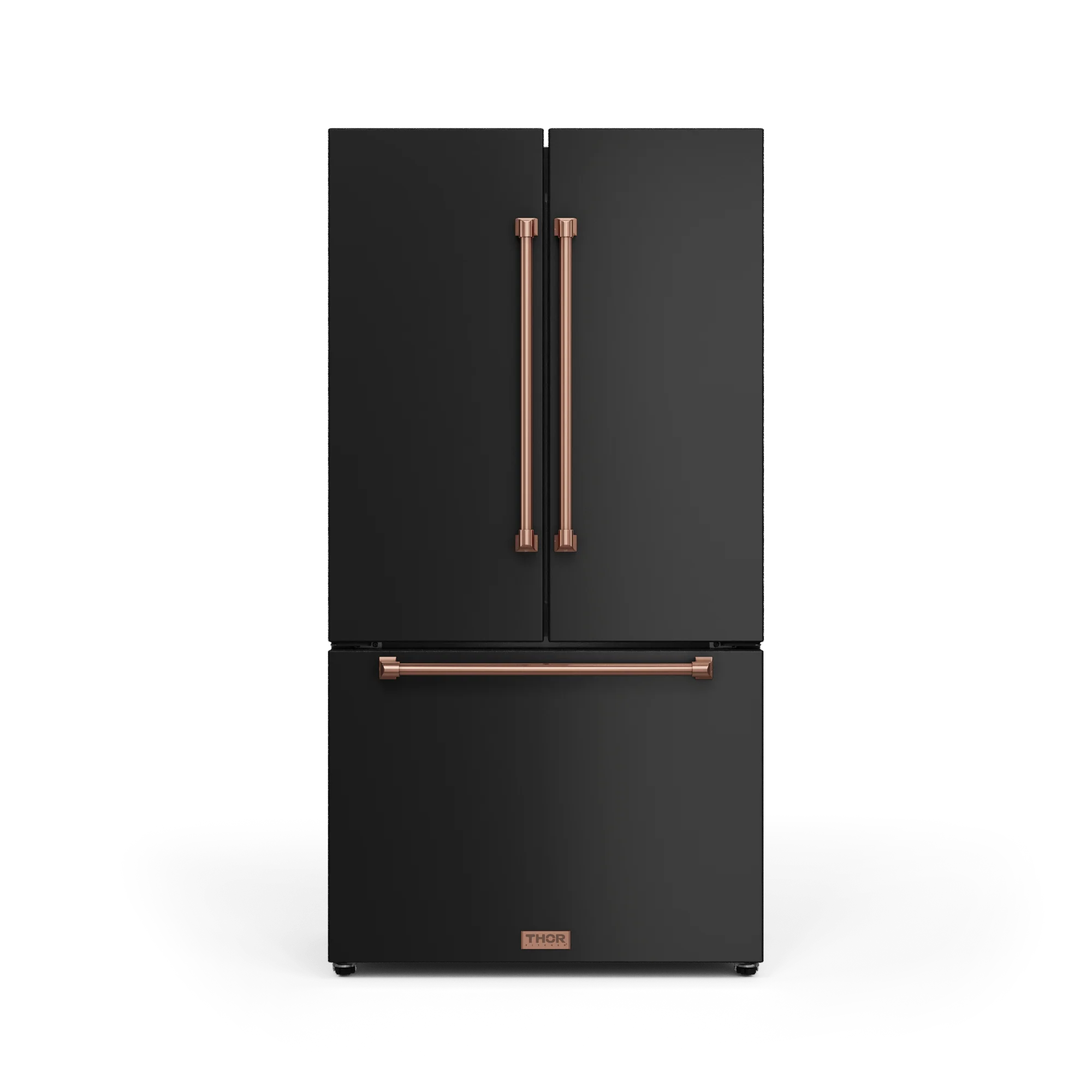 Thor Kitchen RF3621CTD00RSG 36 Inch 20.3 Cu Ft French Door Counter Depth Refrigerator With Ice Maker In Black/Rose Gold Gordon Ramsay Series - Rf3621Ctd00-Rsg