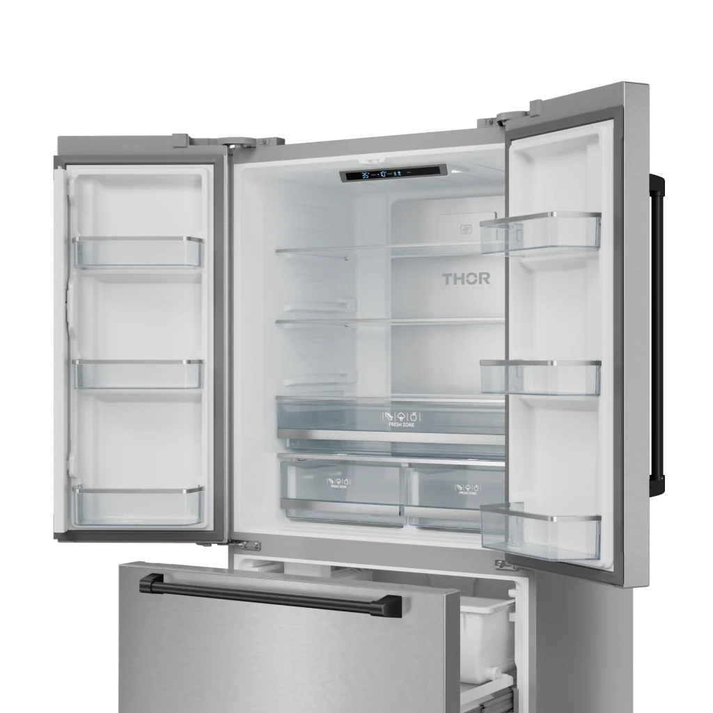 Thor Kitchen RF3621CTD99BLK 36 Inch 20.3 Cu Ft French Door Counter Depth Refrigerator With Ice Maker In Stainless Steel/Black Gordon Ramsay Series - Rf3621Ctd99-Blk - Image 4
