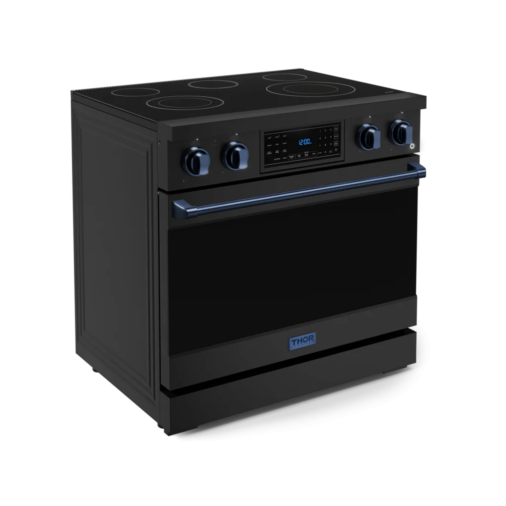 Thor Kitchen RSE36BBLU 36 Inch Professional Electric Range With Tilt Panel Touch Control In Black/Navy Blue Gordon Ramsay Series - Rse36B-Blu - Image 3