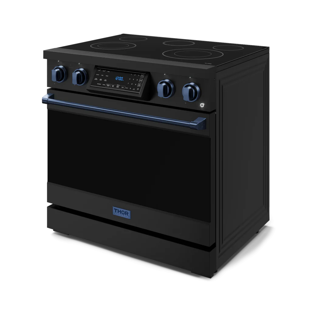 Thor Kitchen RSE36BBLU 36 Inch Professional Electric Range With Tilt Panel Touch Control In Black/Navy Blue Gordon Ramsay Series - Rse36B-Blu - Image 4