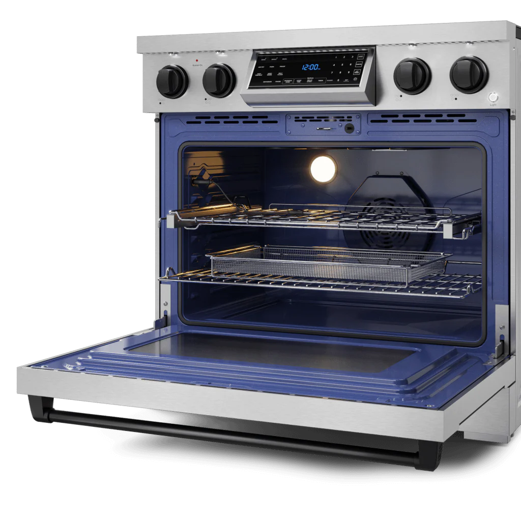 Thor Kitchen RSE36BLK 36 Inch Professional Electric Range With Tilt Panel Touch Control In Stainless Steel/Black Gordon Ramsay Series - Rse36-Blk - Image 5