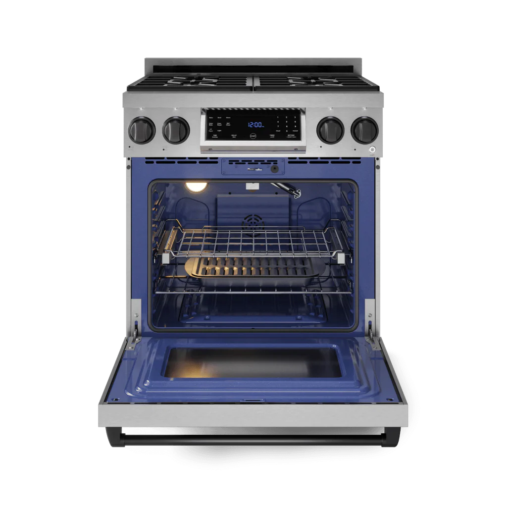 Thor Kitchen RSG30BLK 30 Inch Professional Gas Range With Tilt Panel Touch Control In Stainless Steel/Black Gordon Ramsay Series - Rsg30-Blk - Image 2