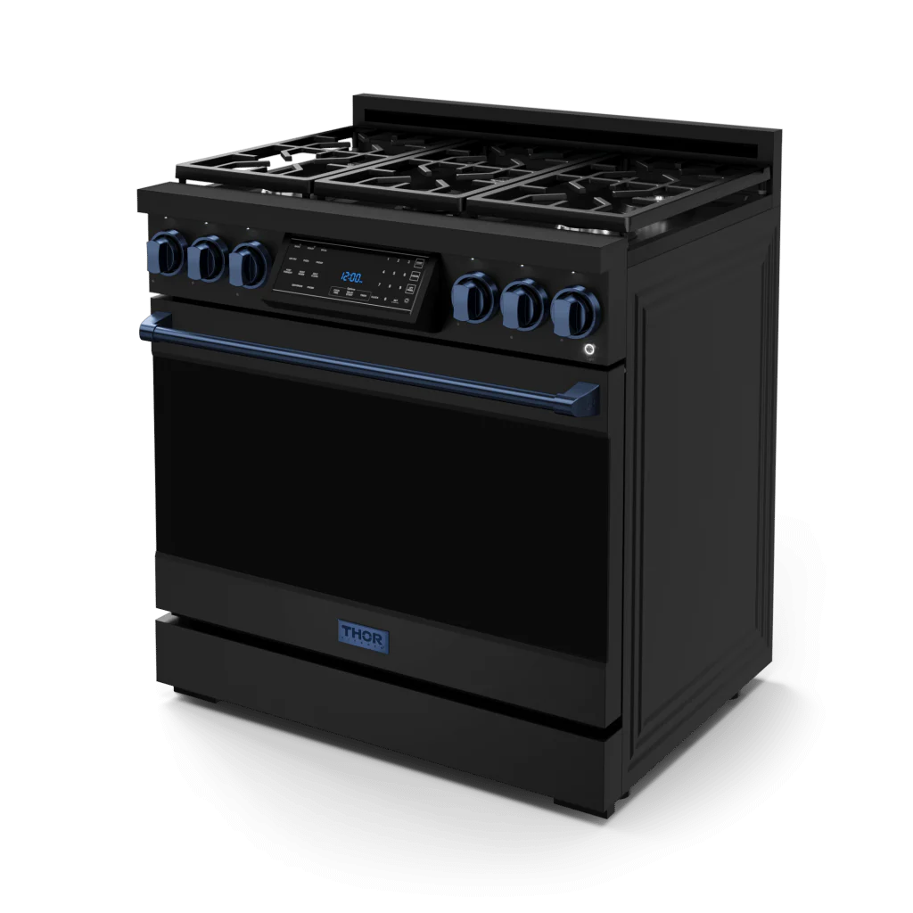 Thor Kitchen RSG36BBLU 36 Inch Professional Gas Range With Tilt Panel Touch Control In Stainless Black/Blue Gordon Ramsay Series - Rsg36B-Blu - Image 4