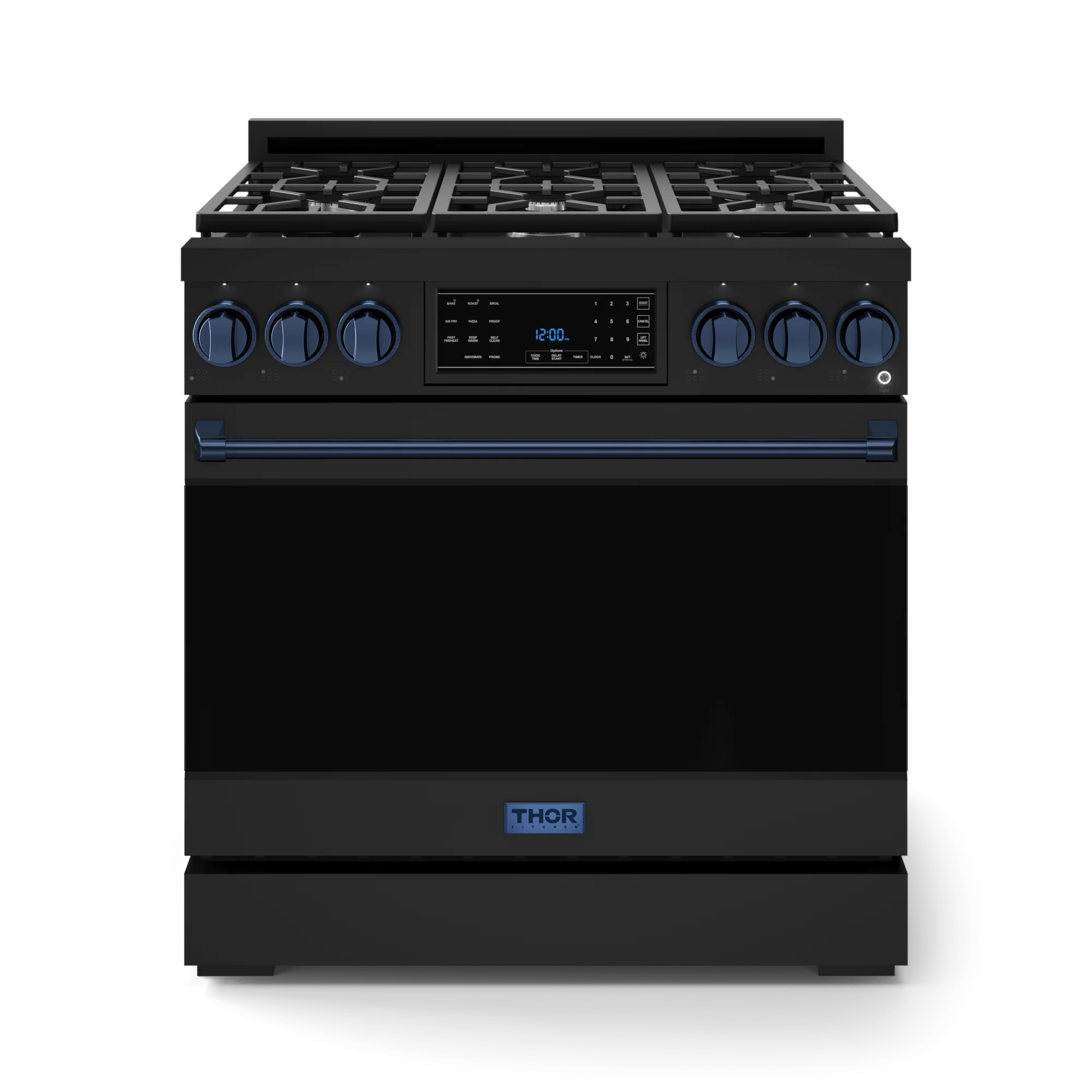 Thor Kitchen RSG36BLPBLU 36 Inch Professional Lp Range With Tilt Panel Touch Control In Stainless Black/Blue Gordon Ramsay Series - Rsg36Blp-Blu