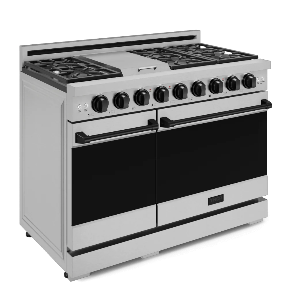 Thor Kitchen RSG48EBLK 48 Inch Professional Gas Range With Pro-Style Knobs In Stainless Steel/Black Gordon Ramsay Series - Rsg48E-Blk - Image 3