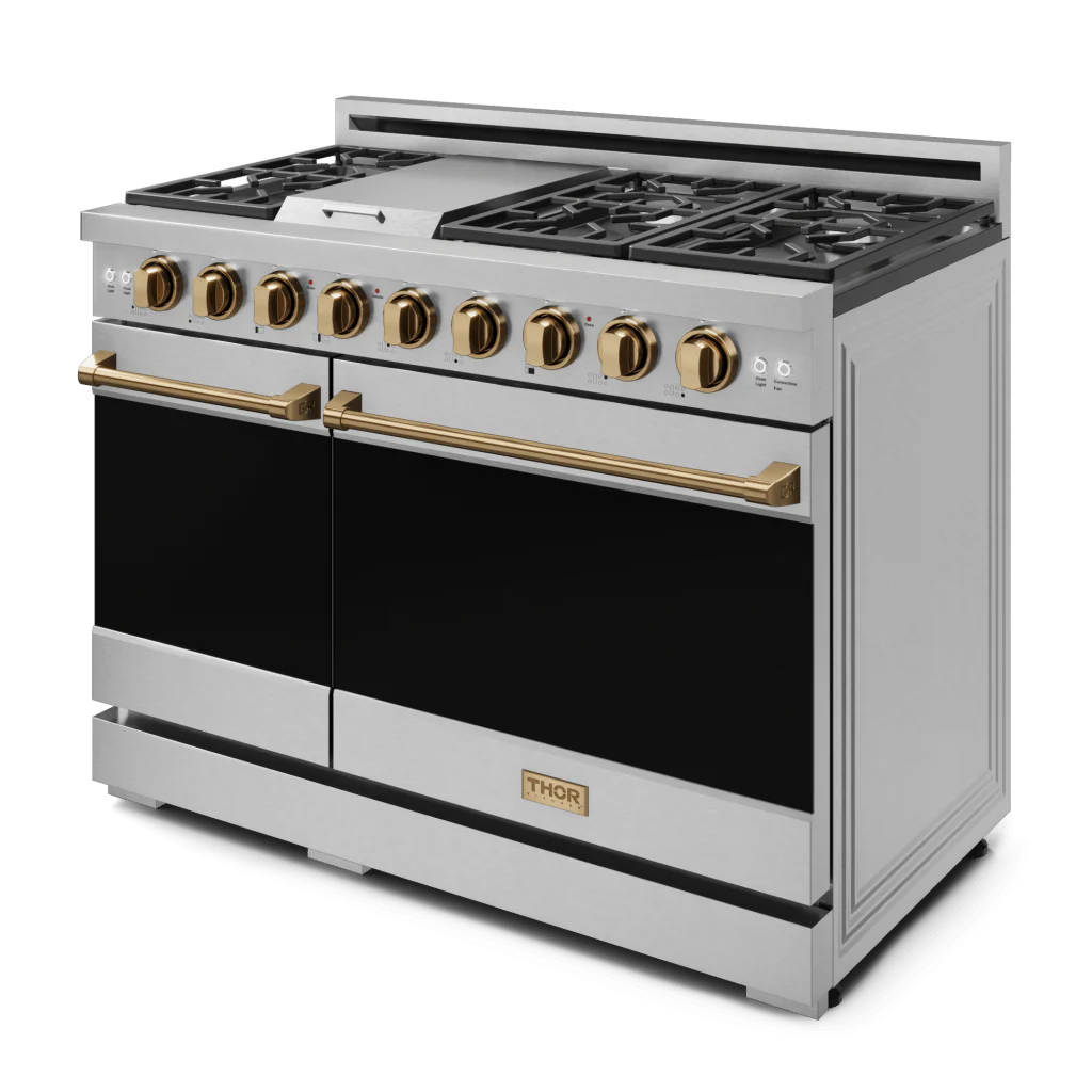 Thor Kitchen RSG48ELPBRZ 48 Inch Professional Lp Range With Pro-Style Knobs In Stainless Steel/Bronze Gordon Ramsay Series - Rsg48Elp-Brz - Image 4