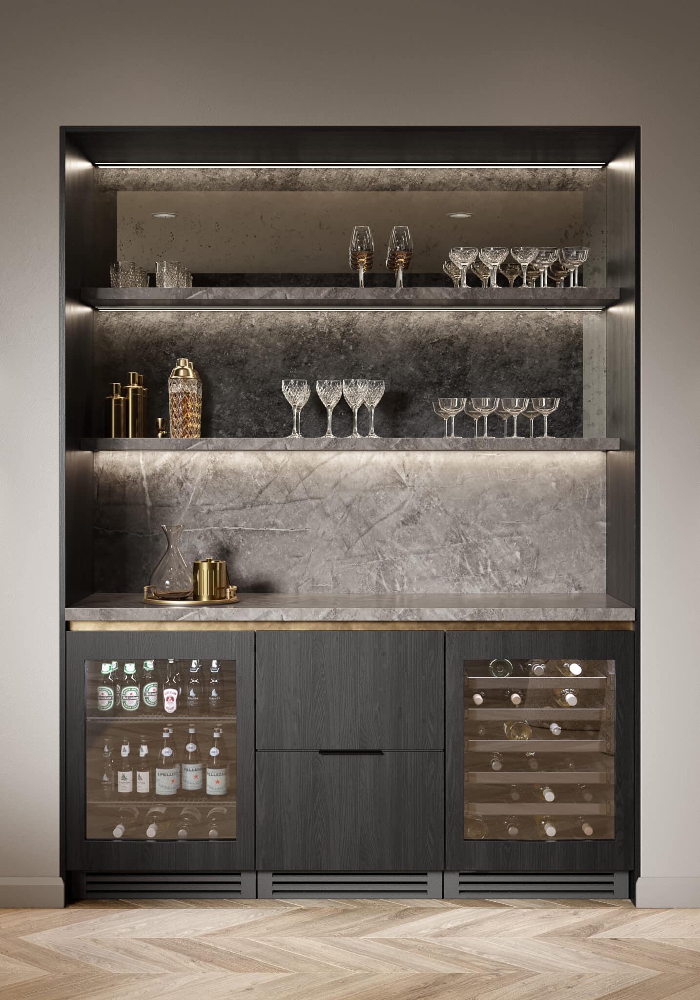 True Residential TUBADA24LSAO 24 Inch Overlay Panel Door Left Hinge Ada Height Undercounter Beverage Center - Image 4