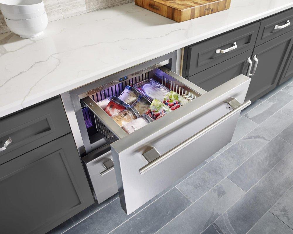 True Residential TUF24LOPC 24 Inch Overlay Panel Ready Left Hinge Undercounter Freezer - Image 5