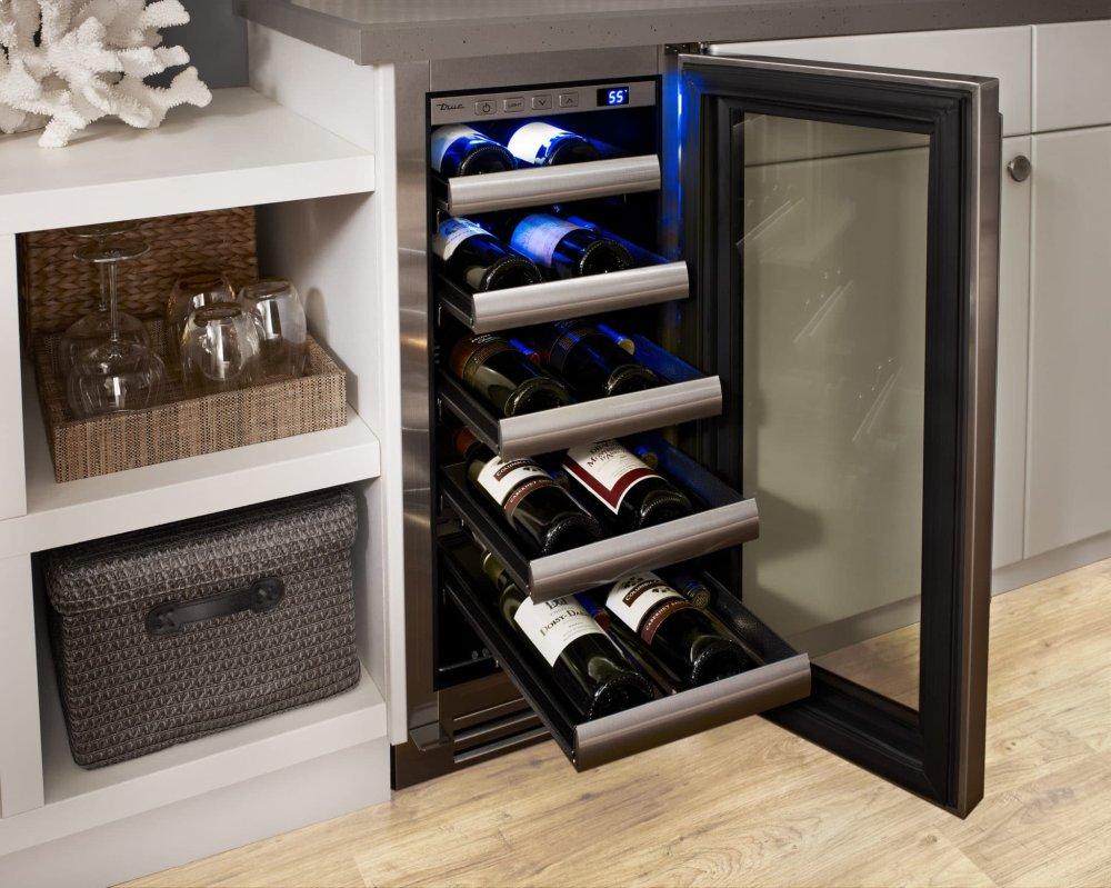 True Residential TWC24DZLOPC 24 Inch Dual Zone Overlay Panel Door Left Hinge Undercounter Wine Cabinet - Image 11