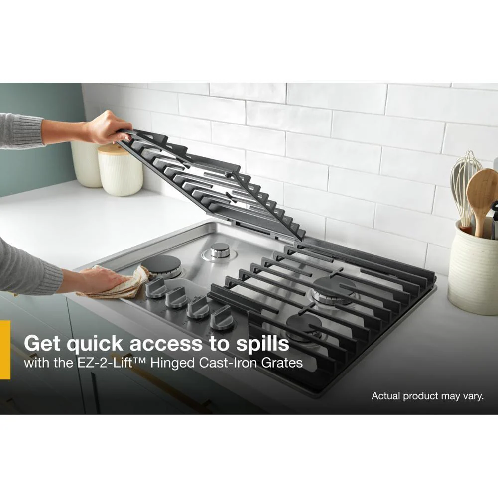 Whirlpool WCGK5030PV 30-Inch Gas Cooktop With Ez-2-Lift™ Hinged Cast-Iron Grates - Image 12