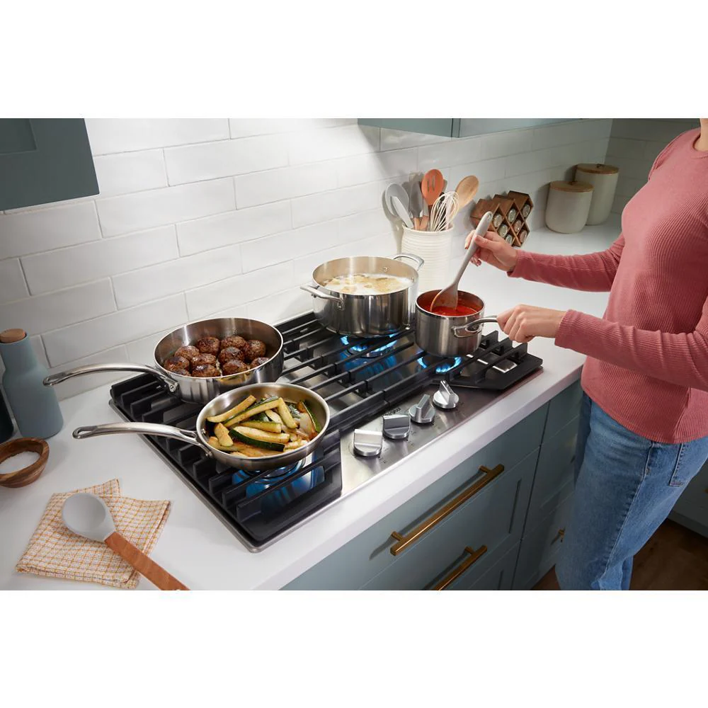 Whirlpool WCGK5036PV 36-Inch Gas Cooktop With Ez-2-Lift™ Hinged Cast-Iron Grates - Image 20