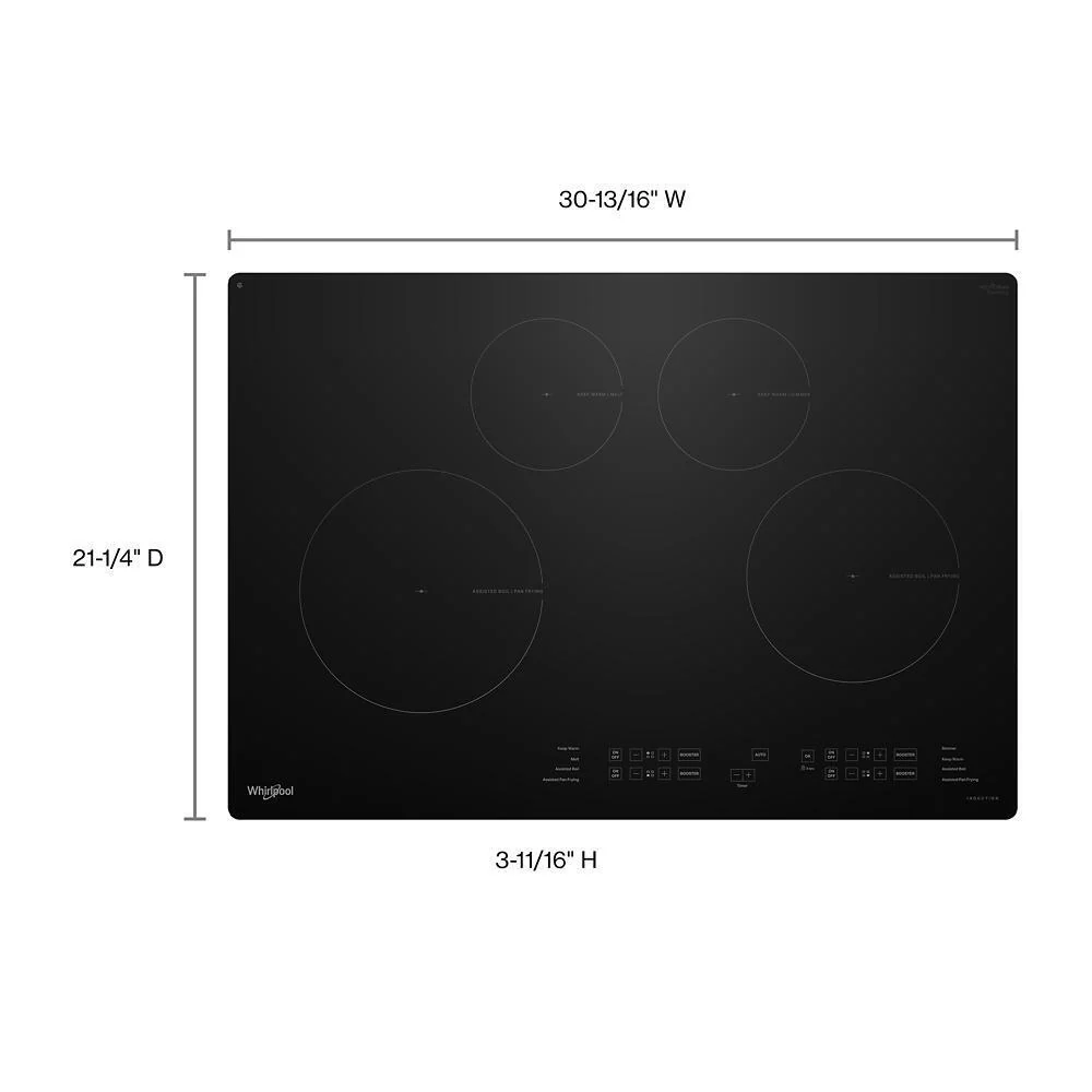 Whirlpool WCIT6030SB 30" Induction Cooktop With Wipeclean™ Coating - 4 Elements - Image 4