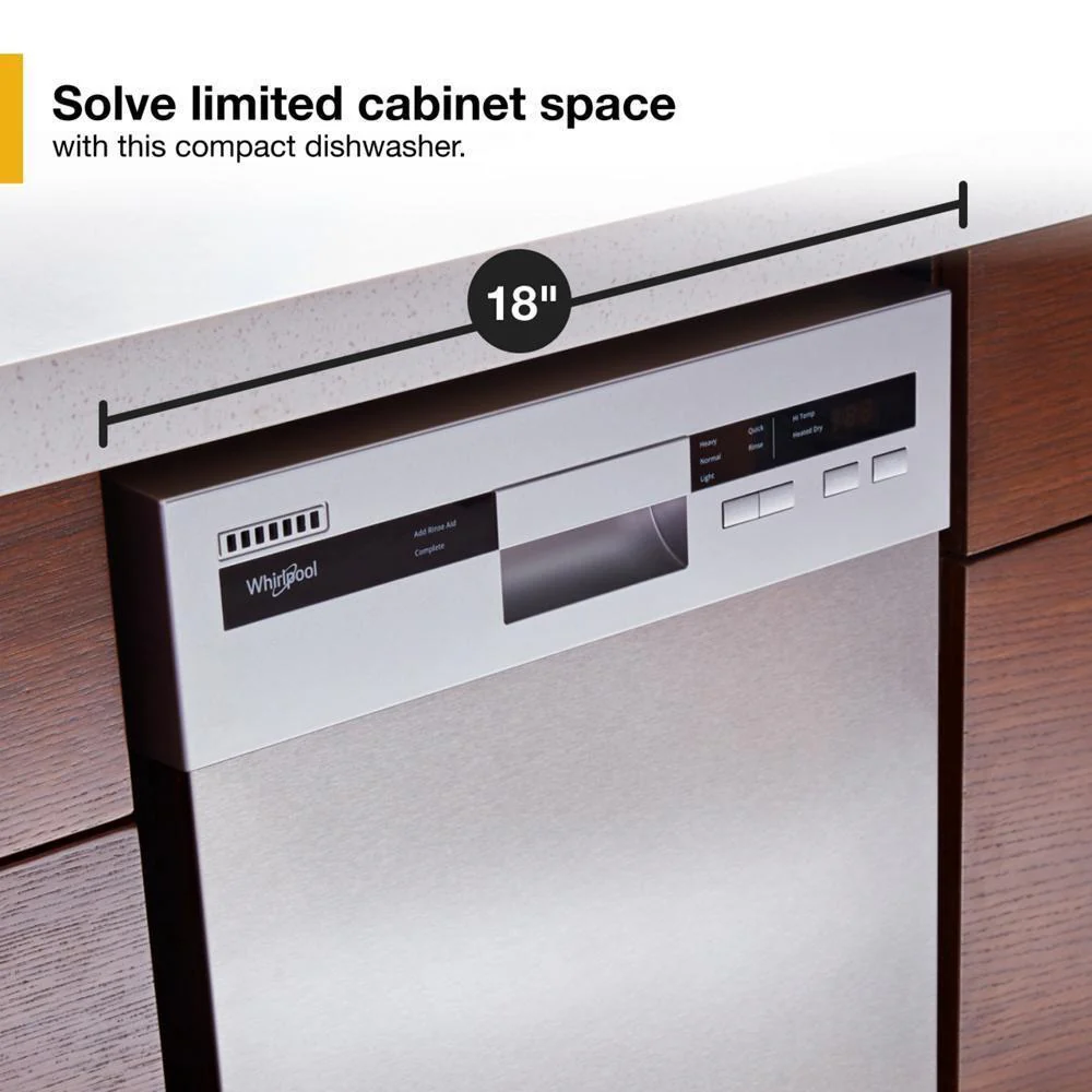 Whirlpool WDPS5118PM Small-Space Compact Dishwasher With Stainless Steel Tub - Image 2