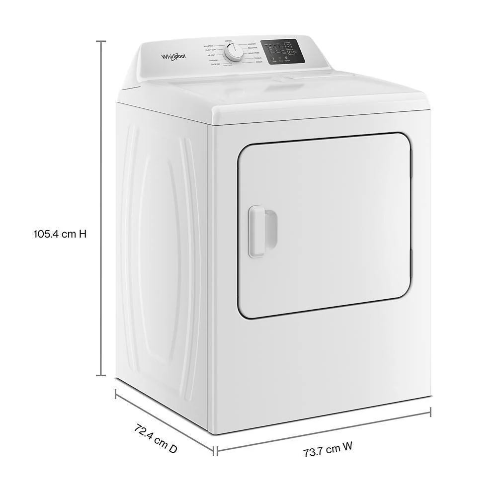 Whirlpool WED4105LSW 7.0 Cu. Ft. Electric Long Vent Dryer With Autosensing - Vented Top Load Matching - Image 4