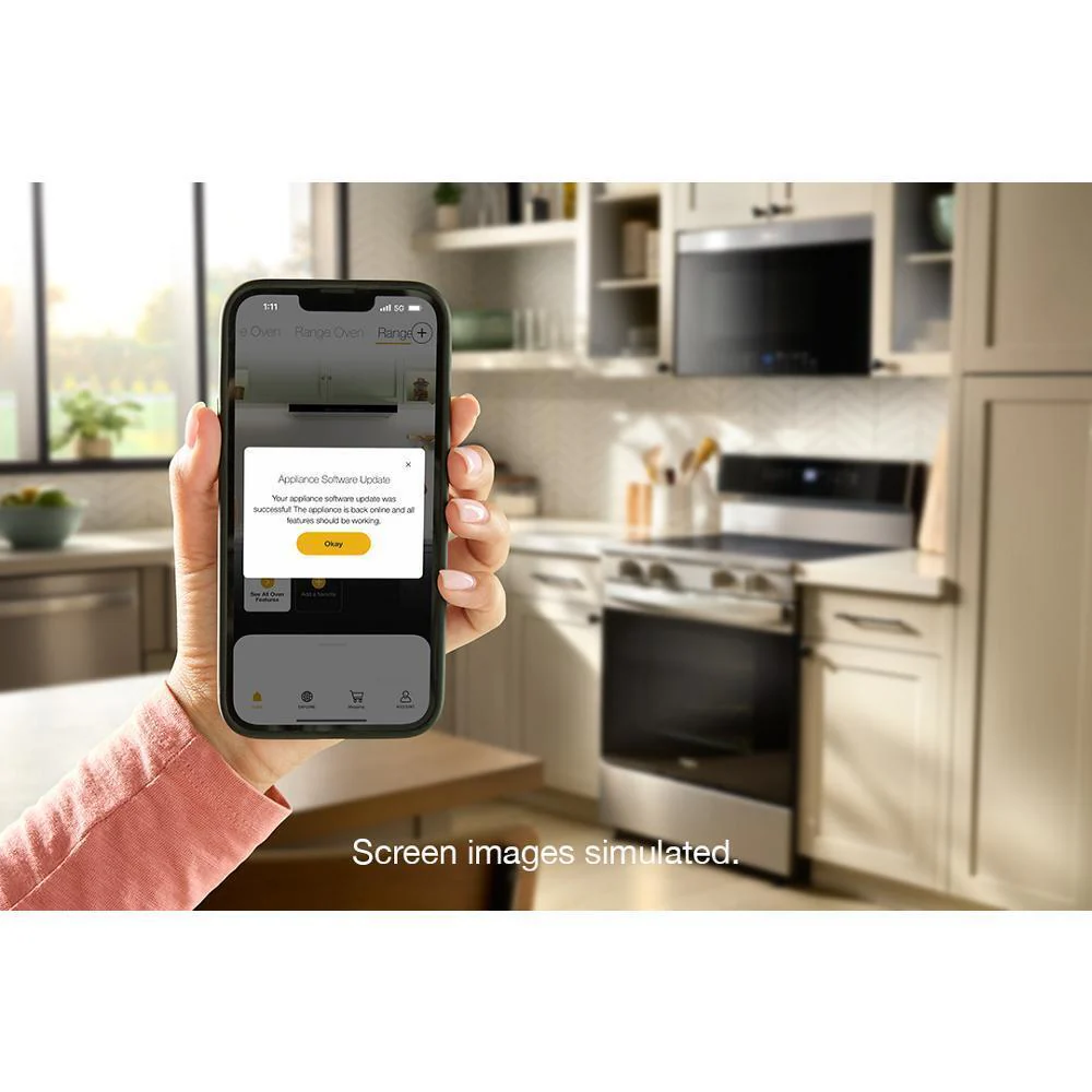 Whirlpool WFES7530RB 30-Inch Smart Electric Smart Range With Air Cooking Technology, No Preheat Air Fry, High Speed Preheat Oven, Wipeclean™ Coating, And Steam/Self Clean - Image 4