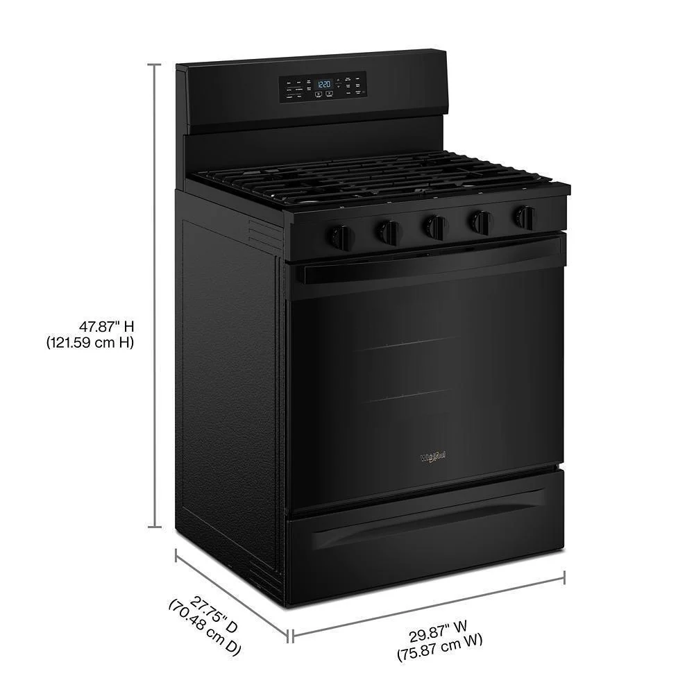 Whirlpool WFGS5730SB 30-Inch Gas Range With Air Cooking Technology And Ez-2-Lift™ Hinged Grates - Image 6