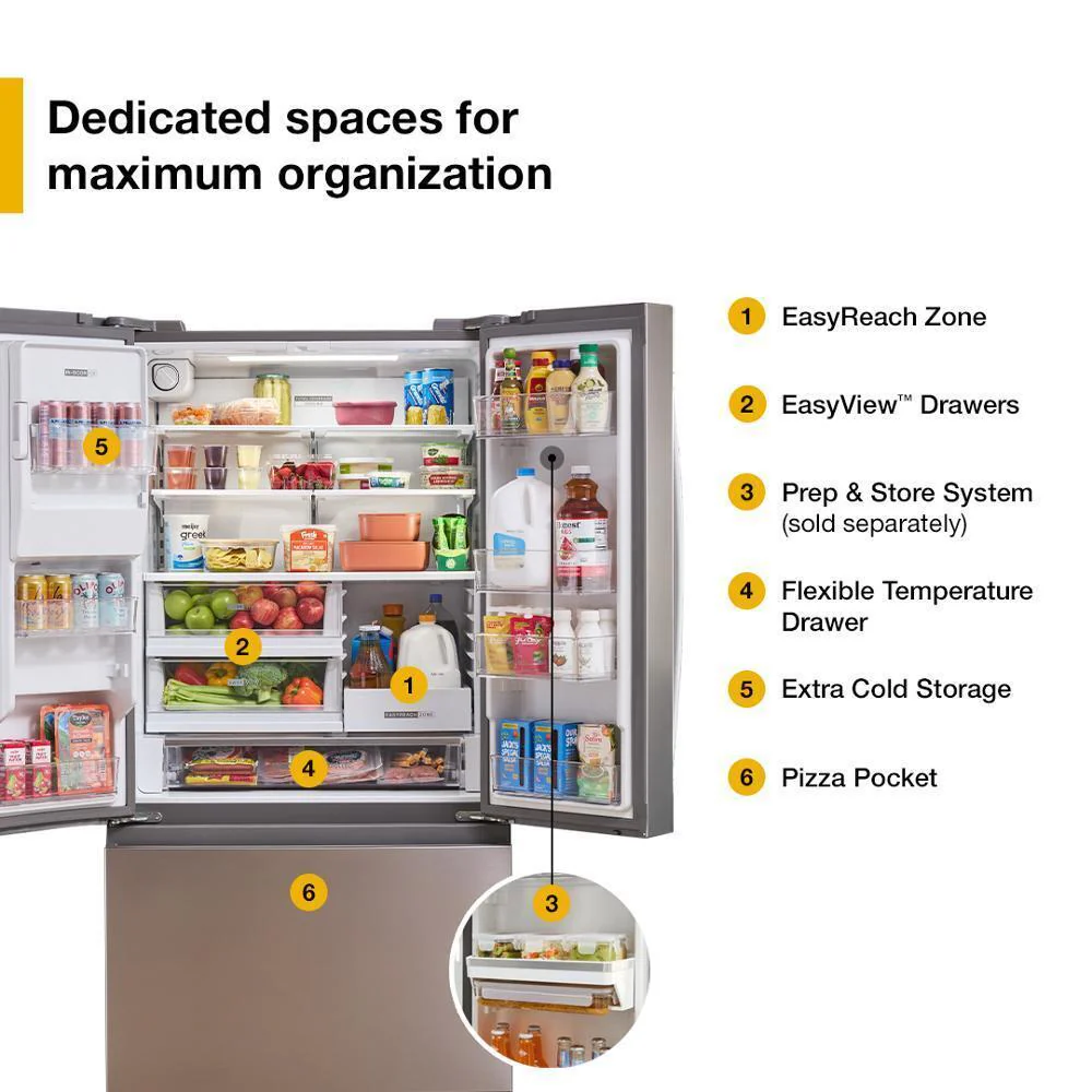 Whirlpool WRFC5036RV 36-Inch Wide French Door Refrigerator With In-Door Water & Ice - 23 Cu. Ft. - Image 10