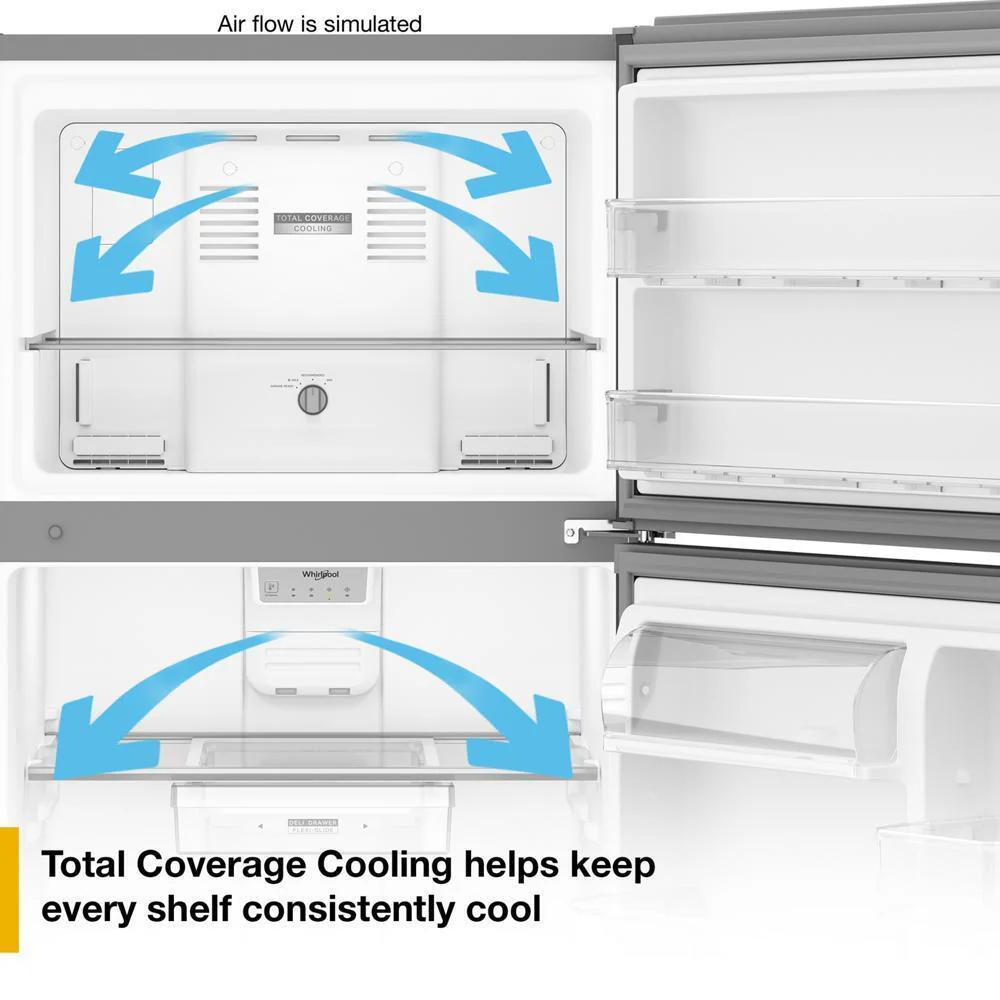 Whirlpool WRTX3019SW Whirlpool® 29.5-Inch Wide Top Freezer Refrigerator With Total Coverage Cooling- 19.3 Cu. Ft. - Image 4