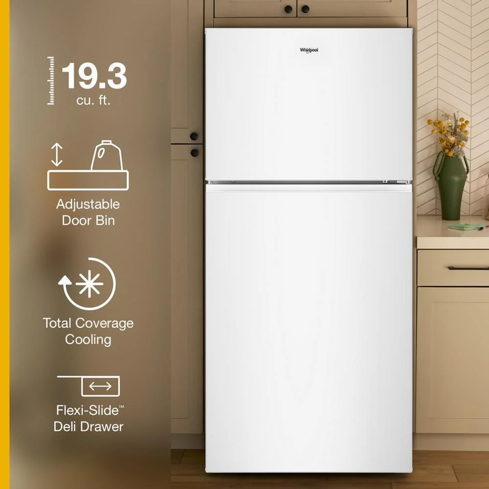Whirlpool WRTX3119SW Whirlpool® 29.5-Inch Wide Top Freezer Refrigerator With Total Coverage Cooling- 19.3 Cu. Ft. - Image 10