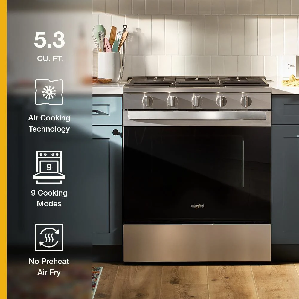 Whirlpool WSGS5030SB 30-Inch Gas Smart Range With Air Cooking Technology - Image 17