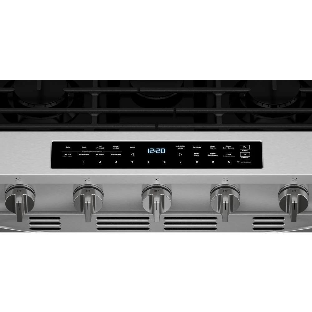 Whirlpool WSGS7530RZ 30-Inch Smart Slide In Gas Range With Air Cooking Technology, No Preheat Air Fry, Wipeclean™ Coating, Steam/Self Clean And High Speed Preheat - Image 10