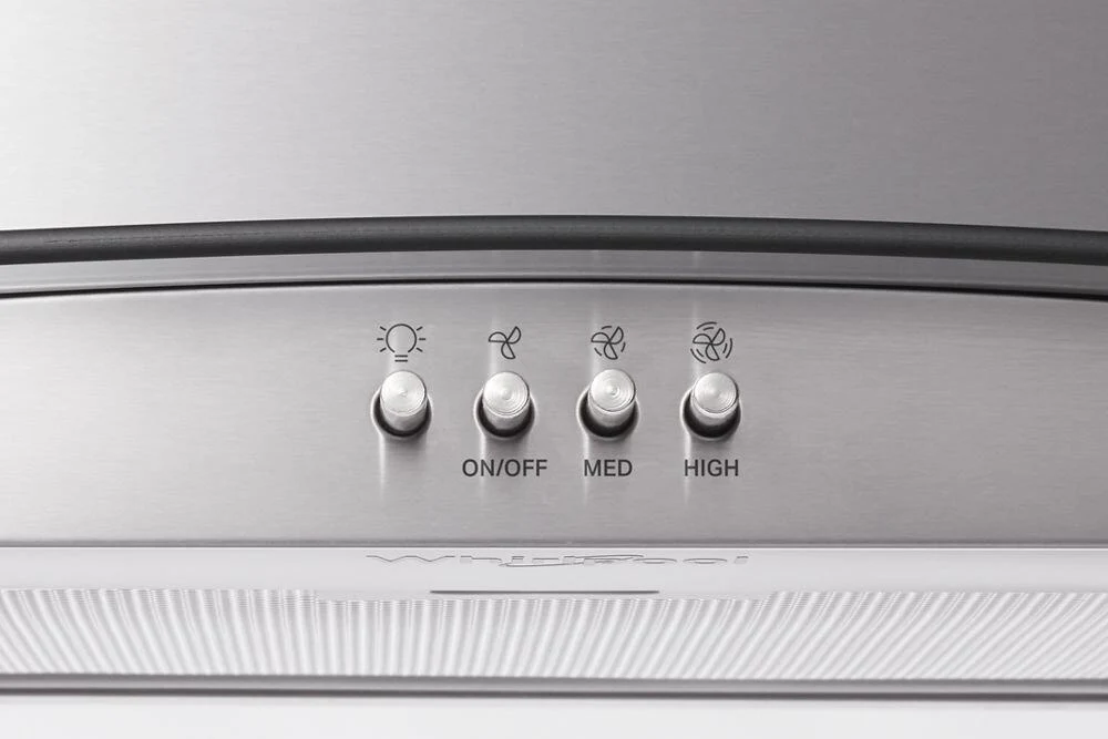 Whirlpool WVW51UC0LS 30" Curved Glass Wall Mount Range Hood - Image 3