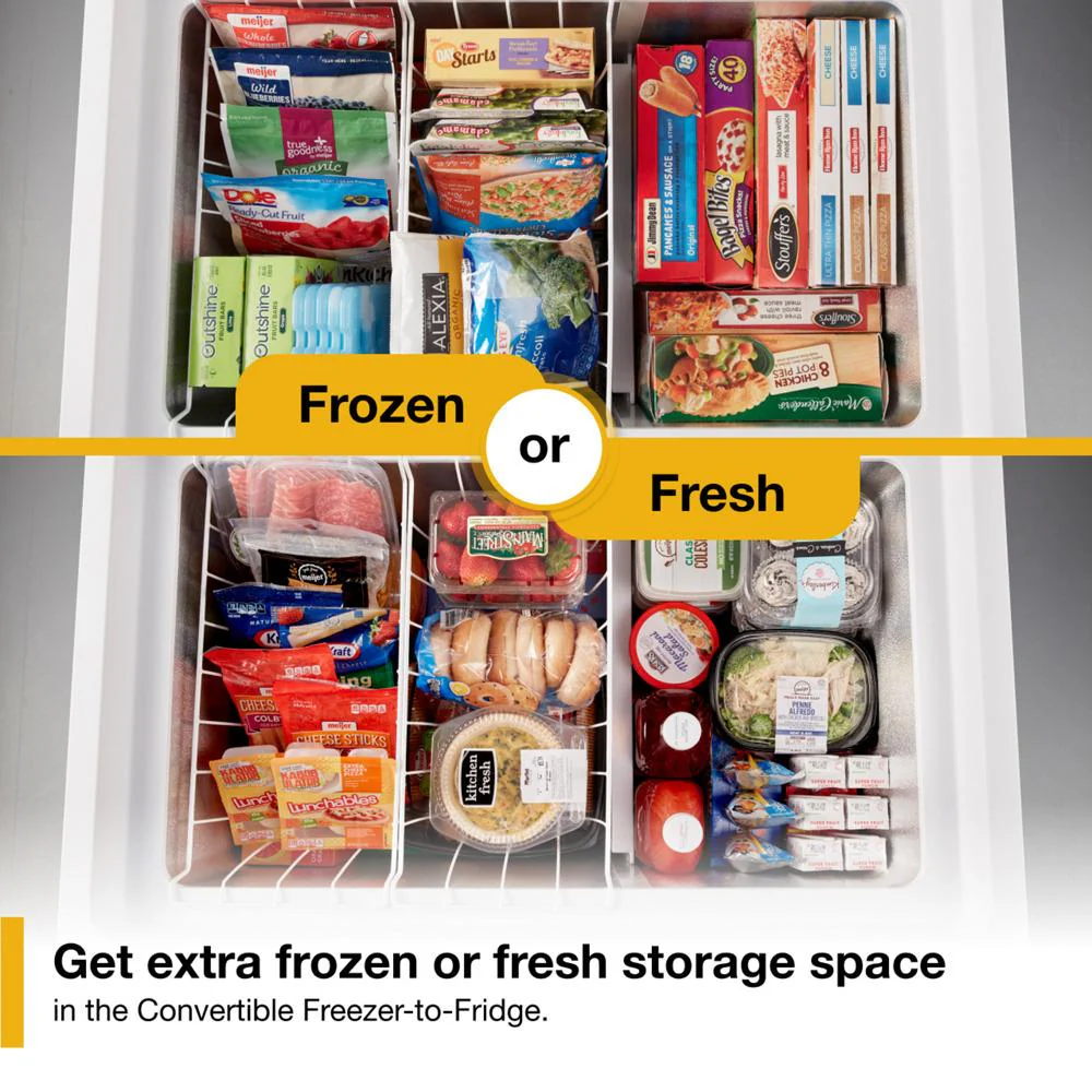 Whirlpool WZC3209LW 9 Cu. Ft. Convertible Freezer To Refrigerator With Baskets - Image 4