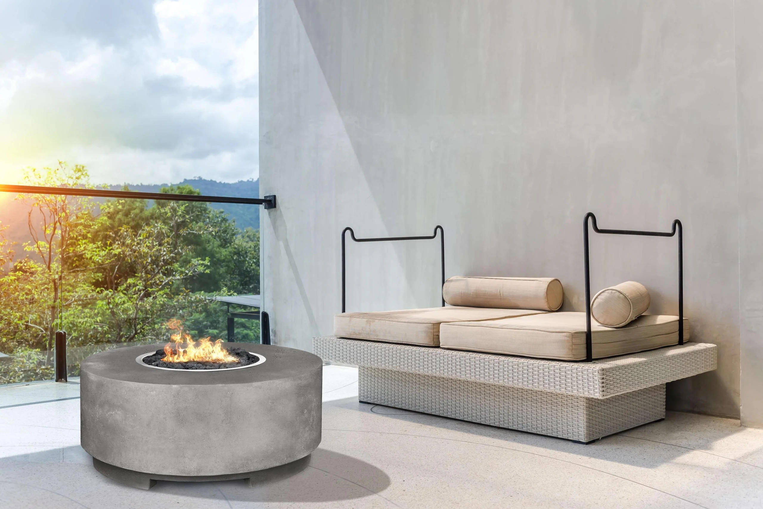 Xo Appliance XOFRND36LS Fire Cylinder 36" X 32" Natural Gas Fired Gfrc Limestone - Image 2