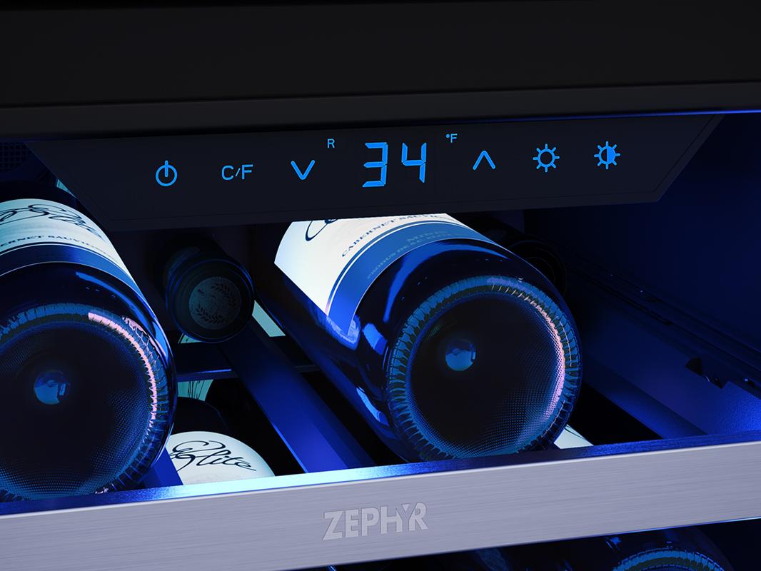 Zephyr PRW15C01CG 15" Single Zone Wine Cooler - Image 6