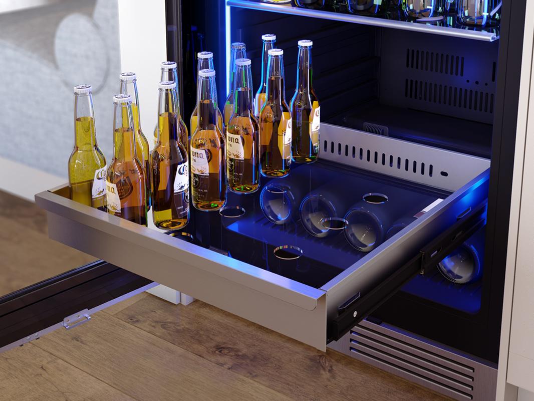 Zephyr PRWB24F02BG 24" Full Size Dual Zone Wine & Beverage Cooler - Image 4